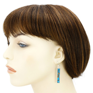 Matrix Turquoise Earrings Sterling Silver E6006-C84