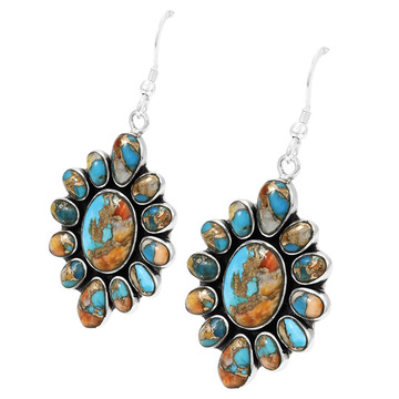 Spiny Turquoise Earrings Sterling Silver Earrings E6008-C89