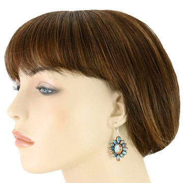 Spiny Turquoise Earrings Sterling Silver Earrings E6008-C89