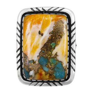 Spiny Turquoise Ring Sterling Silver R2463-C89