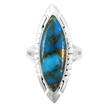 Matrix Turquoise Ring Sterling Silver R2461-C84