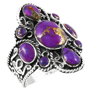 Purple Turquoise Ring Sterling Silver R2416-C77