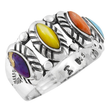 Multi Gemstone Ring Sterling Silver R2467-C71