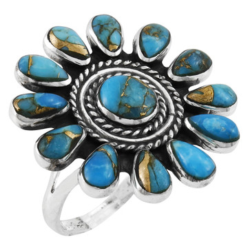 Matrix Turquoise Ring Sterling Silver R2470-C84