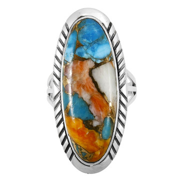 Spiny Turquoise Ring Sterling Silver R2459-LG-C89