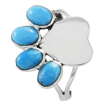 Paw Heart Ring Sterling Silver Turquoise R2473-C75