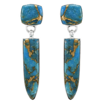 Matrix Turquoise Earrings Sterling Silver E1344-C84