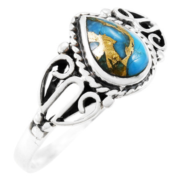 Matrix Turquoise Ring Sterling Silver R2475-C84