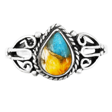 Spiny Turquoise Ring Sterling Silver R2475-C89