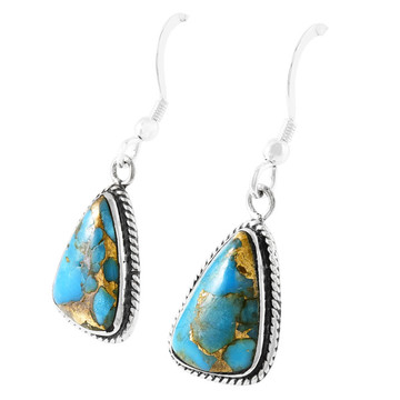 Matrix Turquoise Earrings Sterling Silver E1353-C84