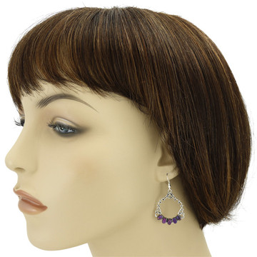 Purple Turquoise Earrings Sterling Silver E1355-C77