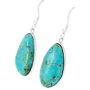 Turquoise Earrings Sterling E1358-LG-C75