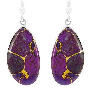 Purple Turquoise Earrings Sterling Silver E1358-LG-C77