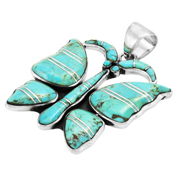 Butterfly Turquoise Pendant Sterling Silver P3290-C05