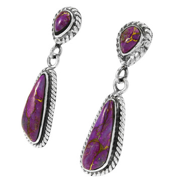 Purple Turquoise Earrings Sterling Silver E1359-C77