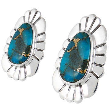 Matrix Turquoise Earrings Sterling Silver E1142-C84