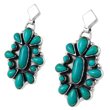 Turquoise Jewelry Earrings Sterling Silver E1032-C75