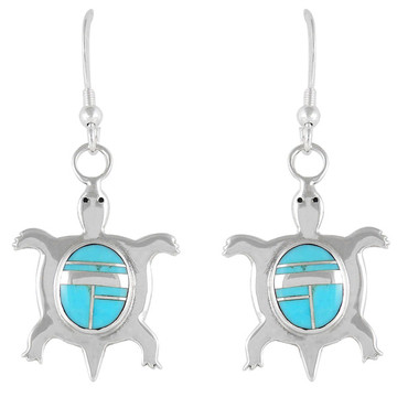 Turtle Turquoise Jewelry Earrings Sterling Silver E1158-C05