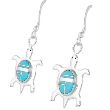 Turtle Turquoise Jewelry Earrings Sterling Silver E1158-C05