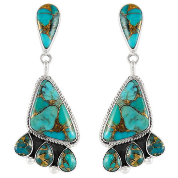 Matrix Turquoise Earrings Sterling Silver E1162-C84