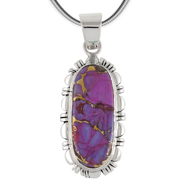 Purple Turquoise Pendant Sterling Silver P3106-C77