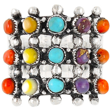 Multi Gemstone Ring Sterling Silver R2022-C71