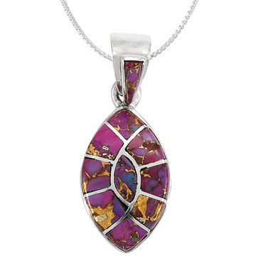 Purple Turquoise Pendant Sterling Silver P3303-C07