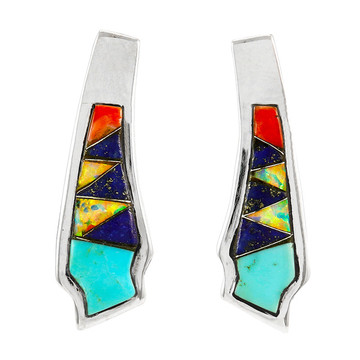 Multi Gemstone Earrings Sterling Silver E1378-C00