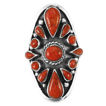 Coral Ring Sterling Silver R2034-C74