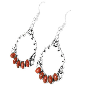 Coral Earrings Sterling Silver E1355-C74