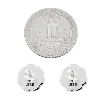 Sterling Silver Flower Earrings Multi Gemstones E1070-C71