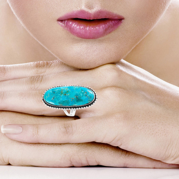 Turquoise Ring Sterling Silver R2561-C75