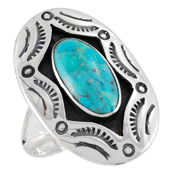 Turquoise Ring Sterling Silver R2573-C75