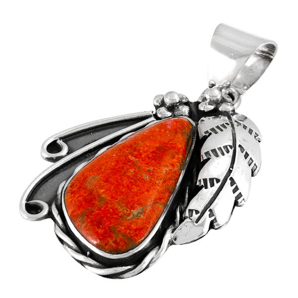 Coral Pendant Sterling Silver P3337-C74