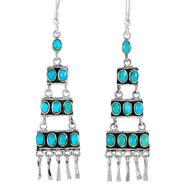 Turquoise Earrings Sterling Silver E1457-C75