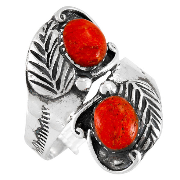 Coral Ring Sterling Silver R2560-C74