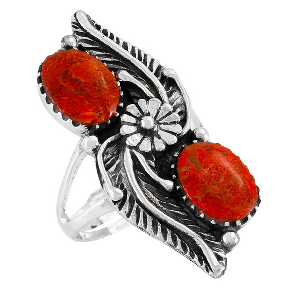 Coral Ring Sterling Silver R2597-C74