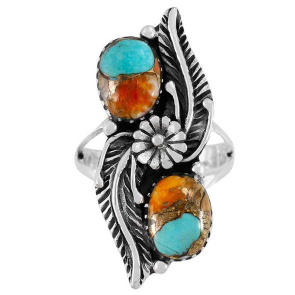 Spiny Turquoise Ring Sterling Silver R2597-C89