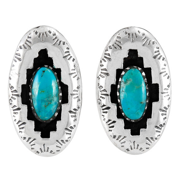 Turquoise Earrings Sterling Silver E1475-C75