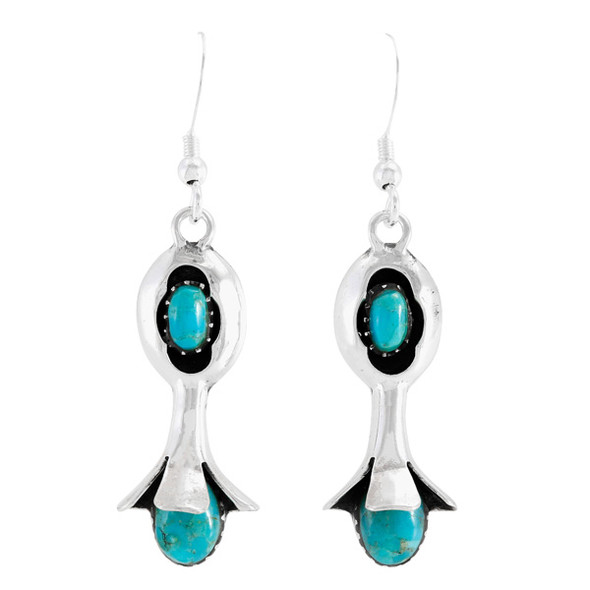 Turquoise Earrings Sterling Silver E1481-C75