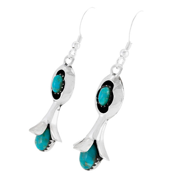 Turquoise Earrings Sterling Silver E1481-C75