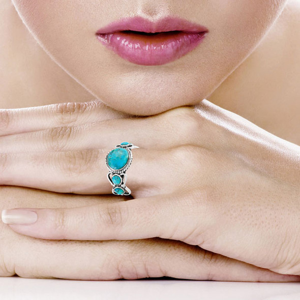 Turquoise Ring Sterling Silver R2424-C75