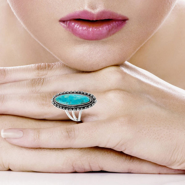 Turquoise Ring Sterling Silver R2614-C75
