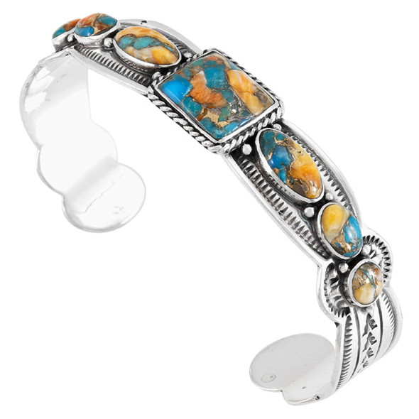 Spiny Turquoise Bracelet Sterling Silver B5628-C89