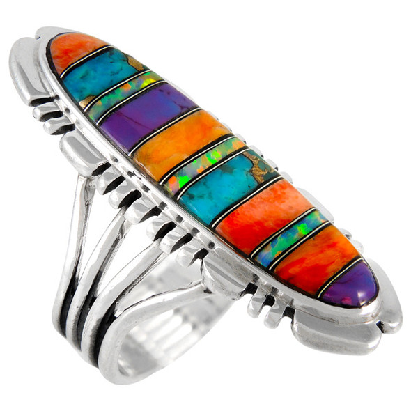 Multi Gemstone Ring Sterling Silver R2096-LG-C00