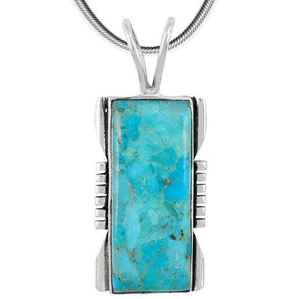 Turquoise Jewelry Pendant Sterling Silver P3044-LG-C75