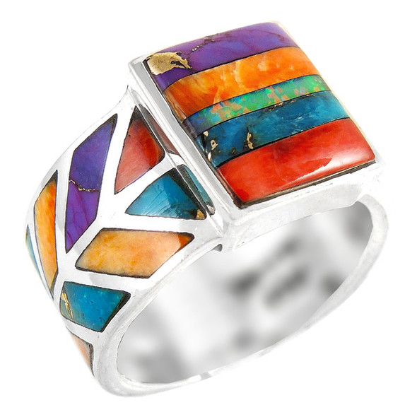 Multi Gemstone Ring Sterling Silver R2372-C00