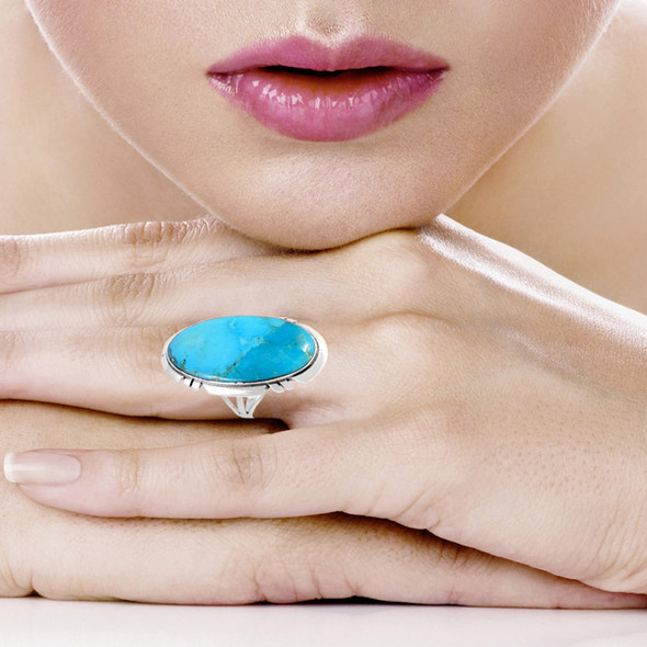 Turquoise Ring Sterling Silver R2429-C75