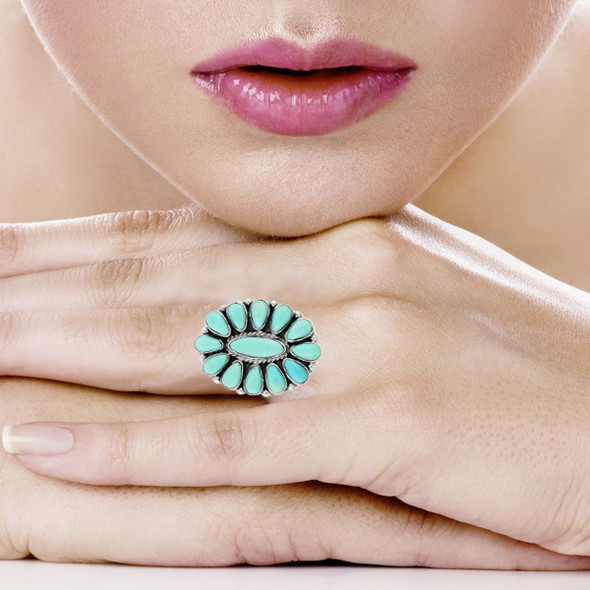 Turquoise Ring Sterling Silver R2041-C75