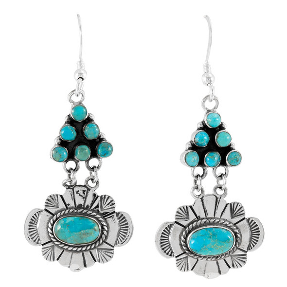 Turquoise Earrings Sterling Silver E1361-C75